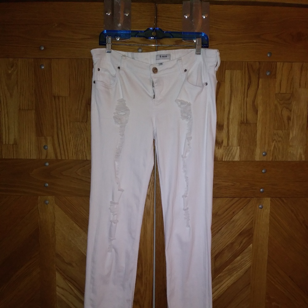 STS Blue Distressed White Jeans